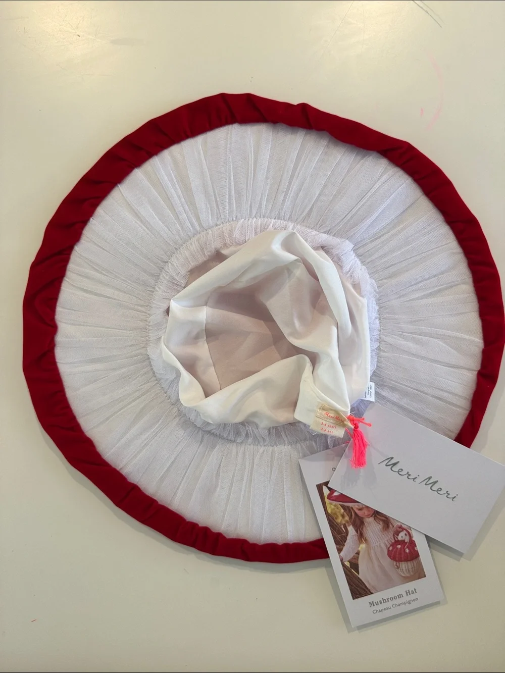 Meri Meri Kids Mushroom Hat - Red with White Spots 3-6 months